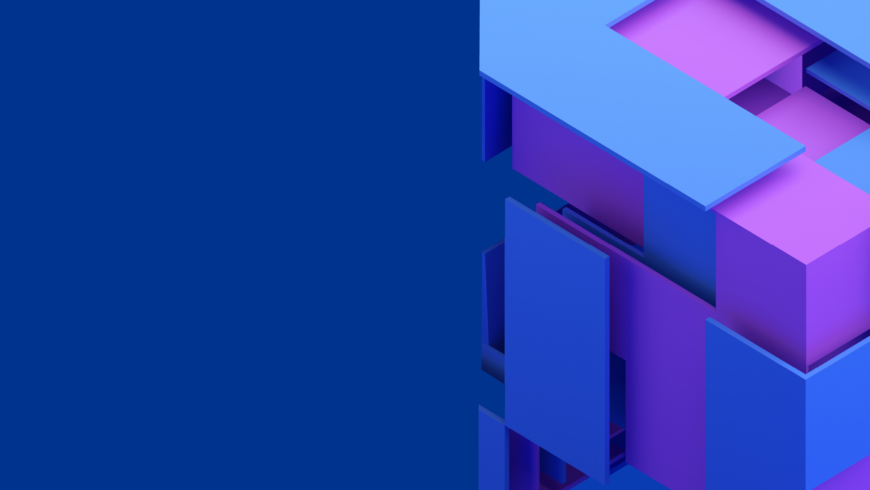 abstract art: purple and blue cubes