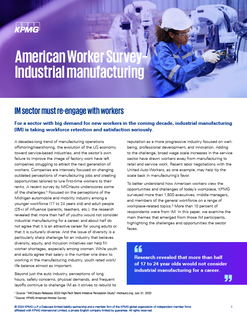 American Worker Survey– Industrial manufacturing